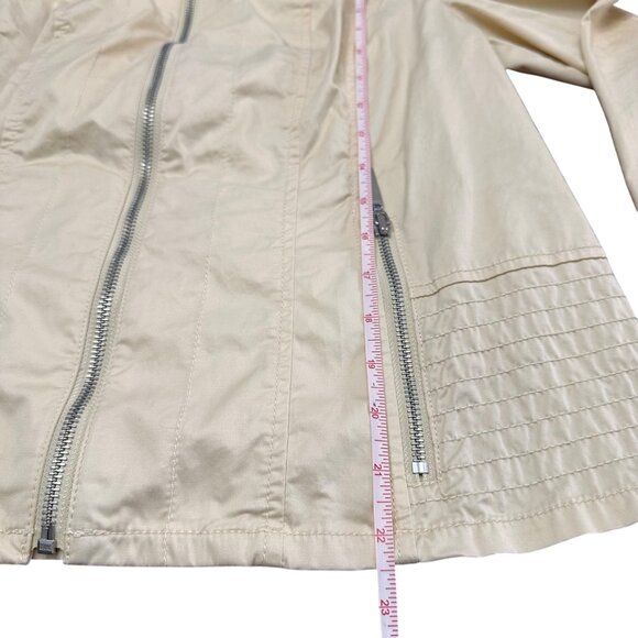 Chico's Jacket Size 1 M Pale Yellow Full Zip Pockets Lightweight Summer - Picture 10 of 12